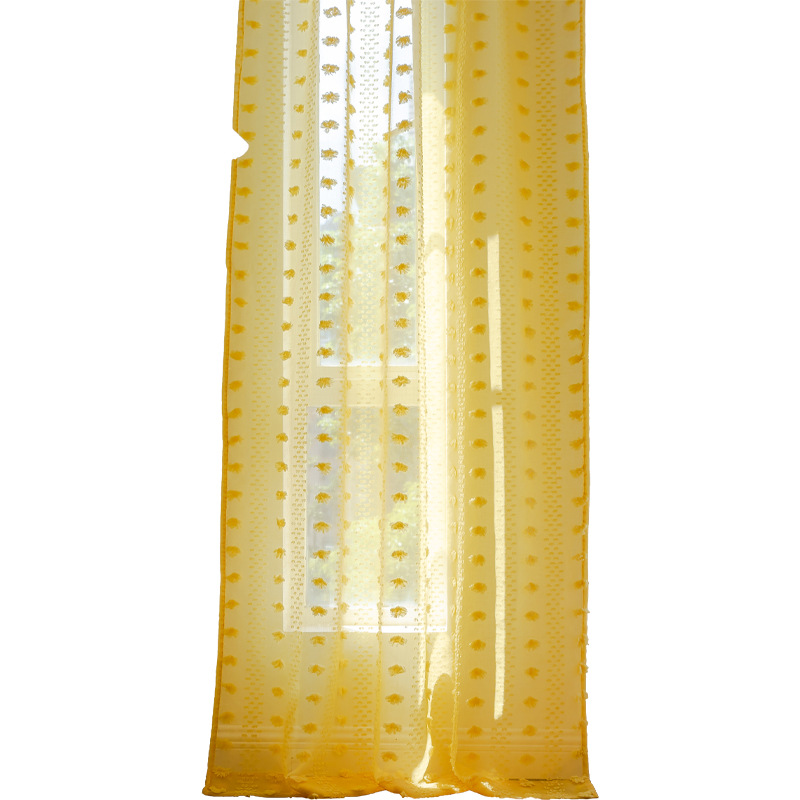 Bohemian Tufted Floral Curtains, Embroidered Panel