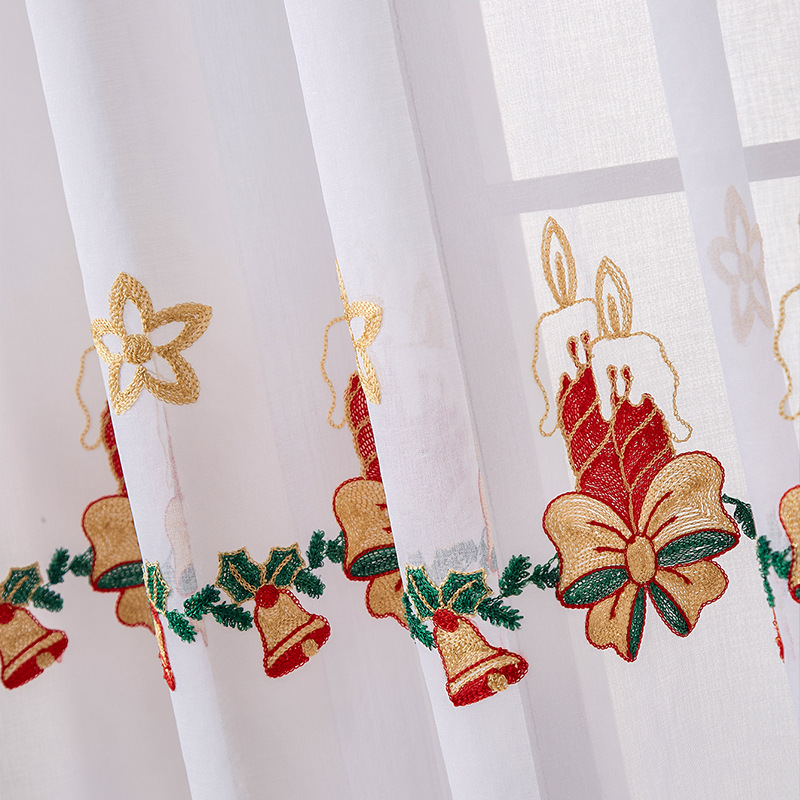 Christmas Snowflake Embroidered Curtain