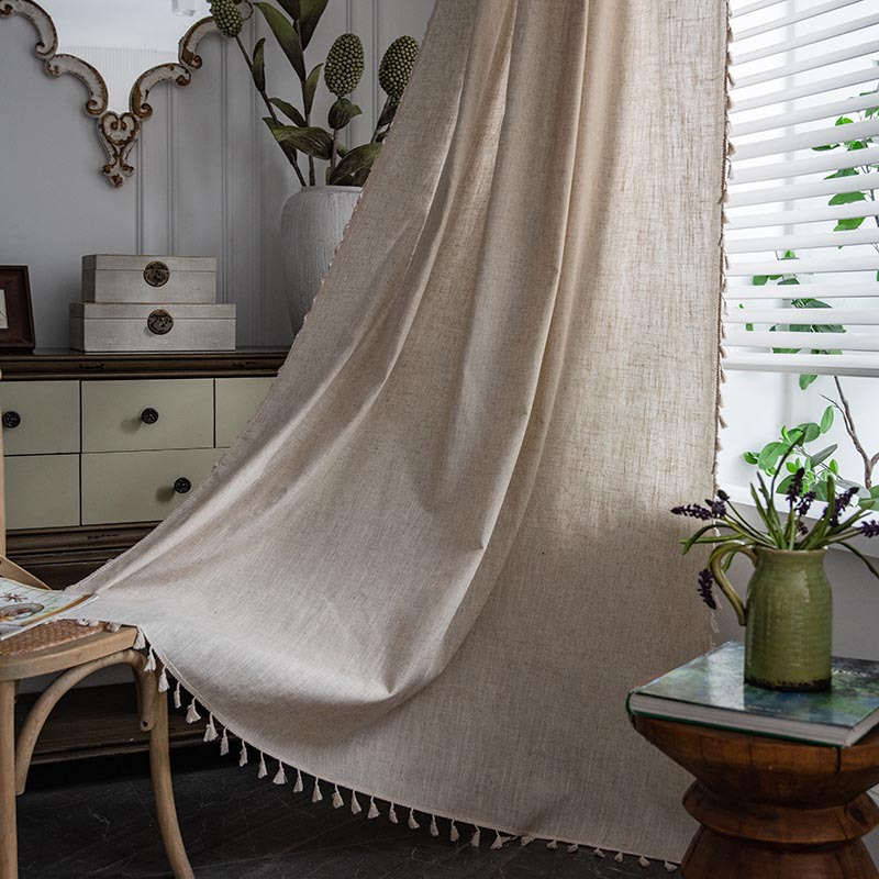 Linen-Look Sheer Half Curtains for Bedroom and Living Room