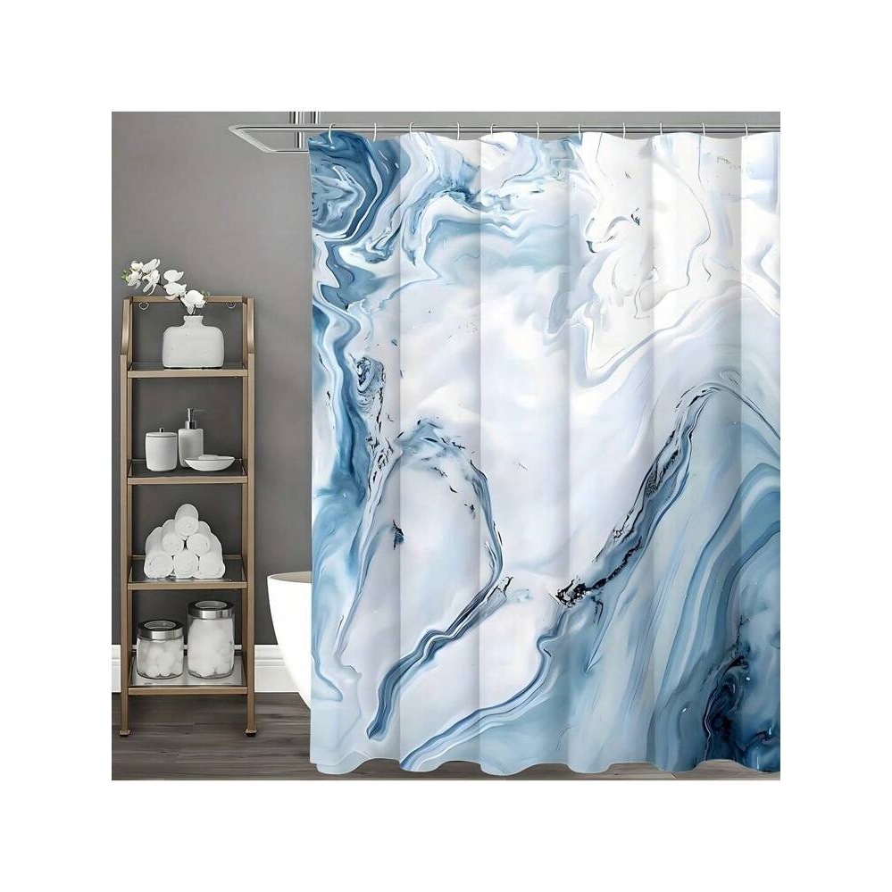 Blue Marble Shower Curtain and Bath Set