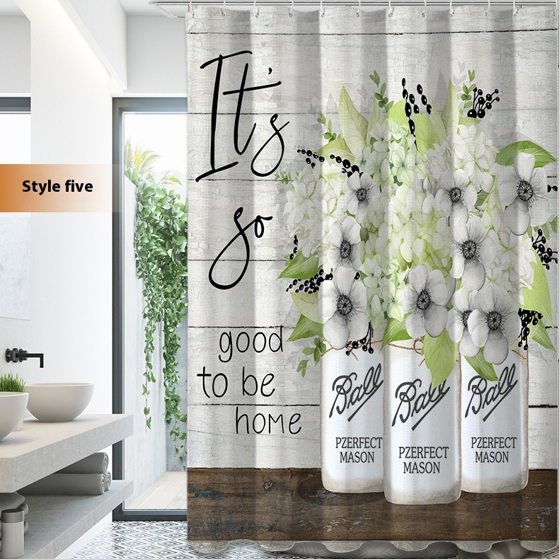 Waterproof Shower Curtain, 3D Leaf Print