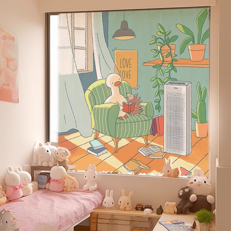 Velcro Cabinet Curtain, Plush, Duck Print photo 2