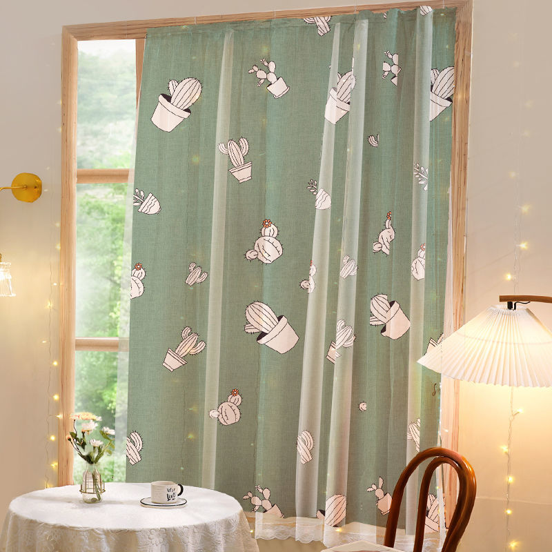 No-Drill Velcro Curtain, Fruit and Plant Prints