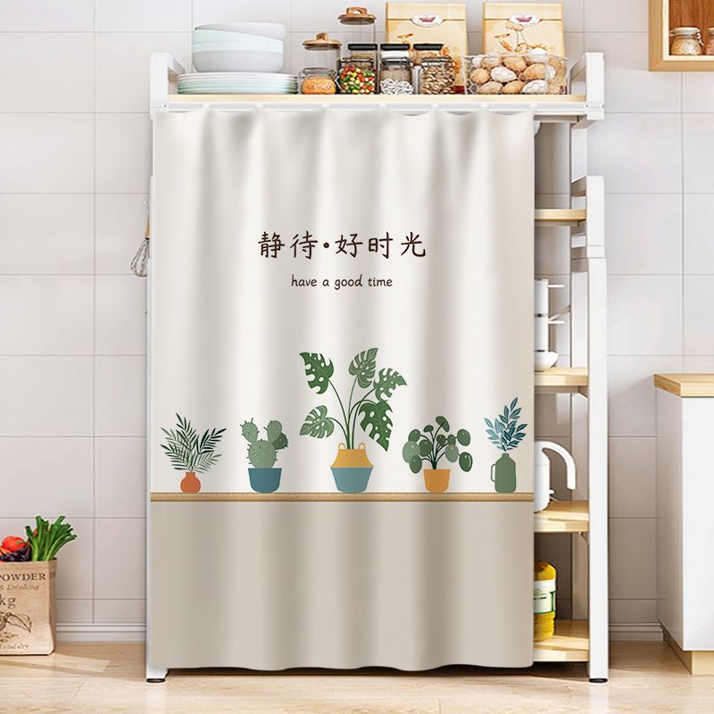 No-Drill Storage Shelf Cover Curtain, Cartoon Prints