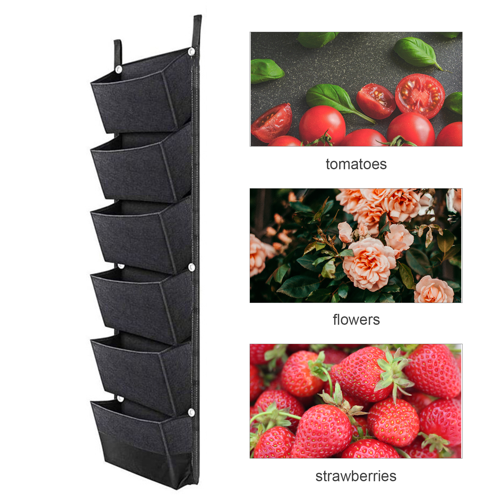 6-Pocket Hanging Wall Planter Bags photo 3