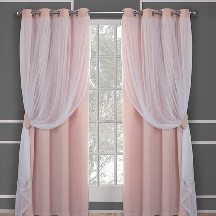 Sheer Lace Curtains, Double Layer, Light Filtering