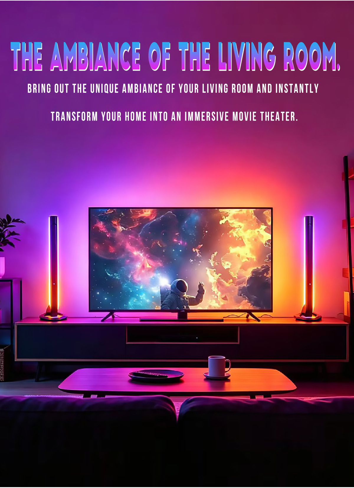 Music-Sync Ambient Desk Lights, RGB, 2-Pack photo 11