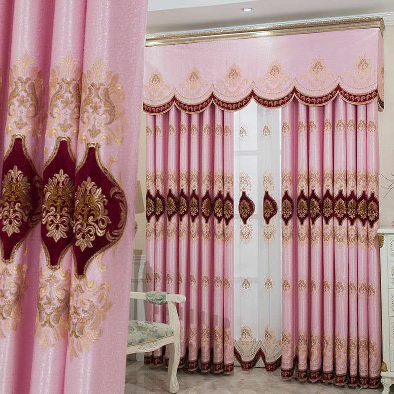 Embroidered Flannel Curtains, New Chinese Style