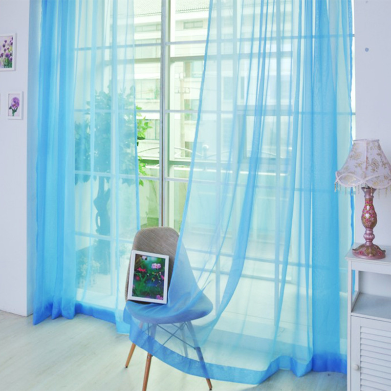 Sheer Glass Voile Curtains, 2-Pack