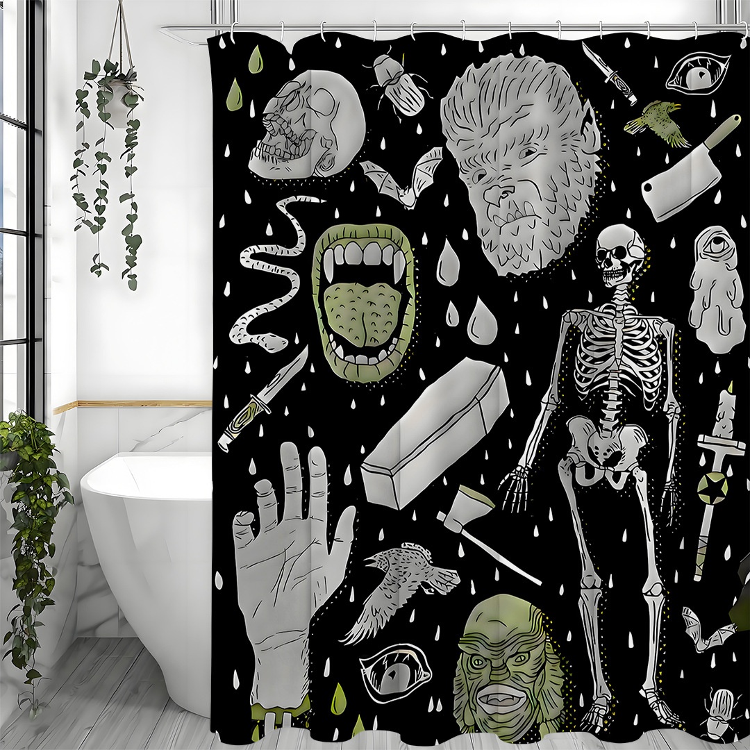 Printed Polyester Shower Curtain, Waterproof