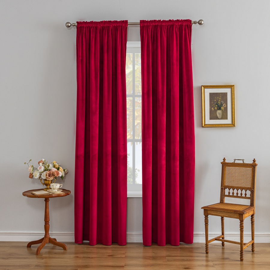 Velvet Blackout Curtains, Soft Drape, 2-Pack
