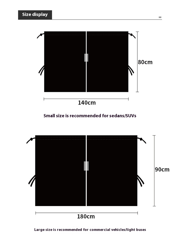 Car Sunshade Privacy Partition Curtain, Black