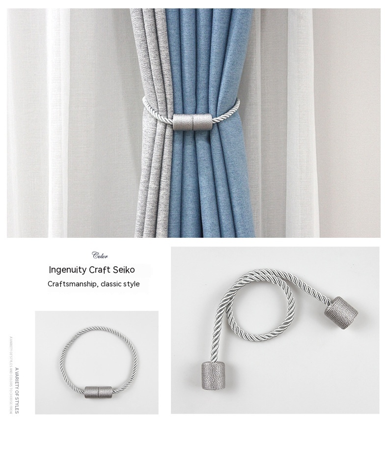 Magnetic Curtain Tiebacks, No-Drill, 8 Colours photo 3