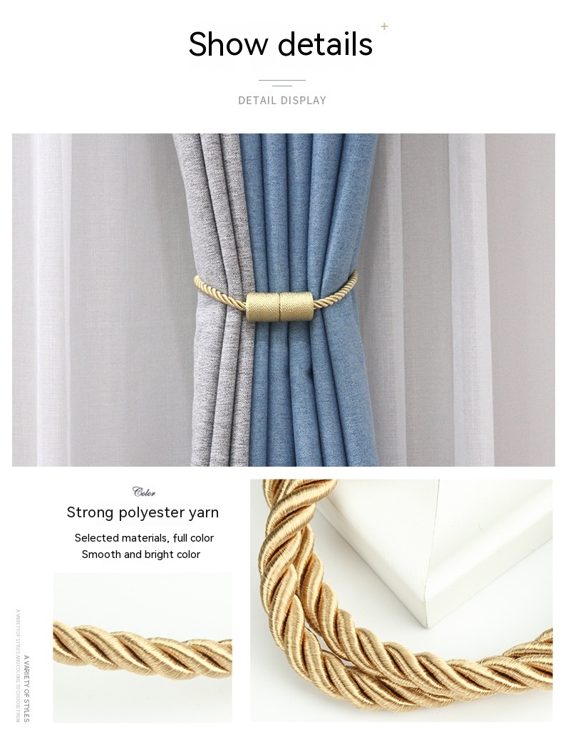Magnetic Curtain Tiebacks, No-Drill, 8 Colours photo 7