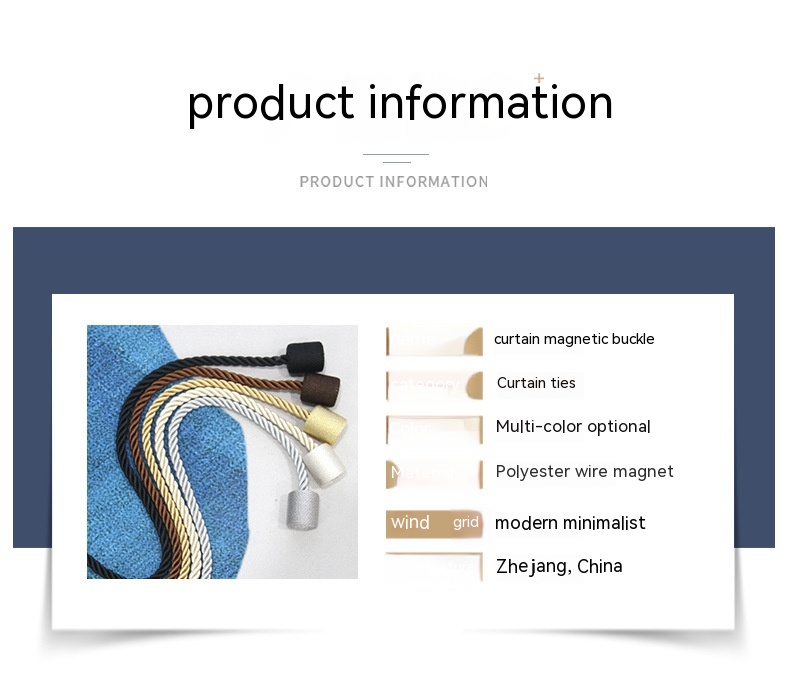 Magnetic Curtain Tiebacks, No-Drill, 8 Colours photo 12