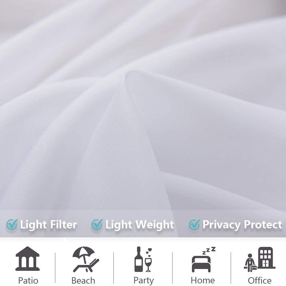 Outdoor Sheer Curtain, Waterproof, White