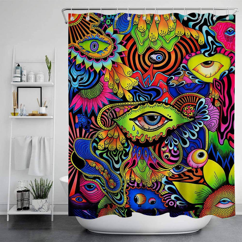 Digital Print Shower Curtain, Waterproof Polyester photo 4