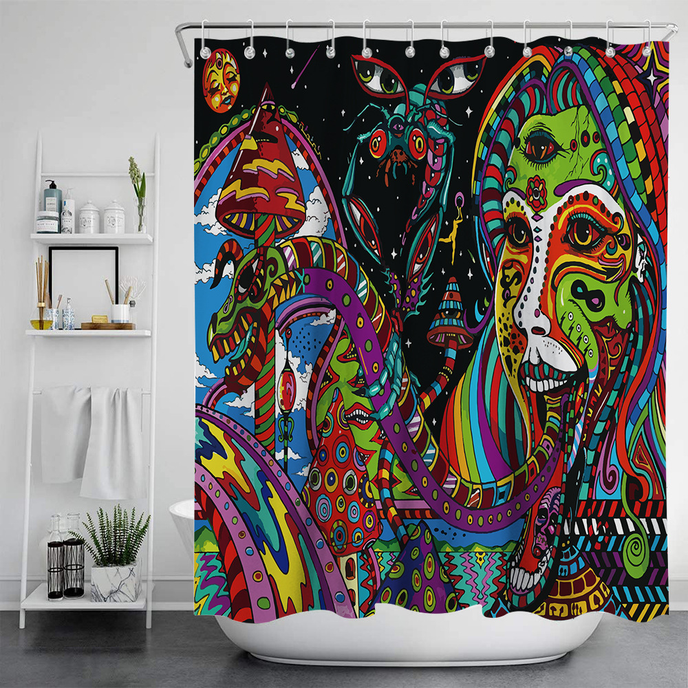 Digital Print Shower Curtain, Waterproof Polyester photo 5