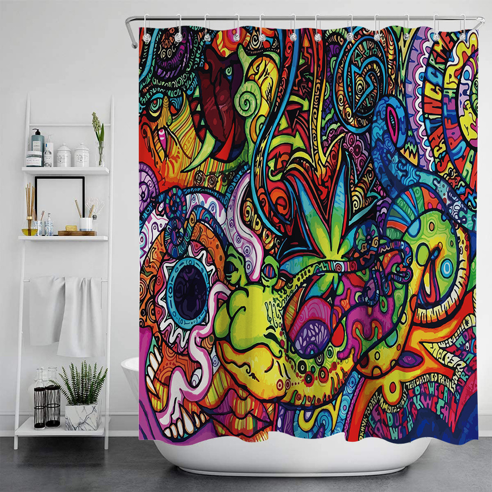 Digital Print Shower Curtain, Waterproof Polyester photo 6