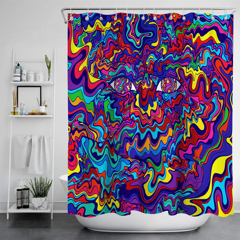 Digital Print Shower Curtain, Waterproof Polyester photo 7