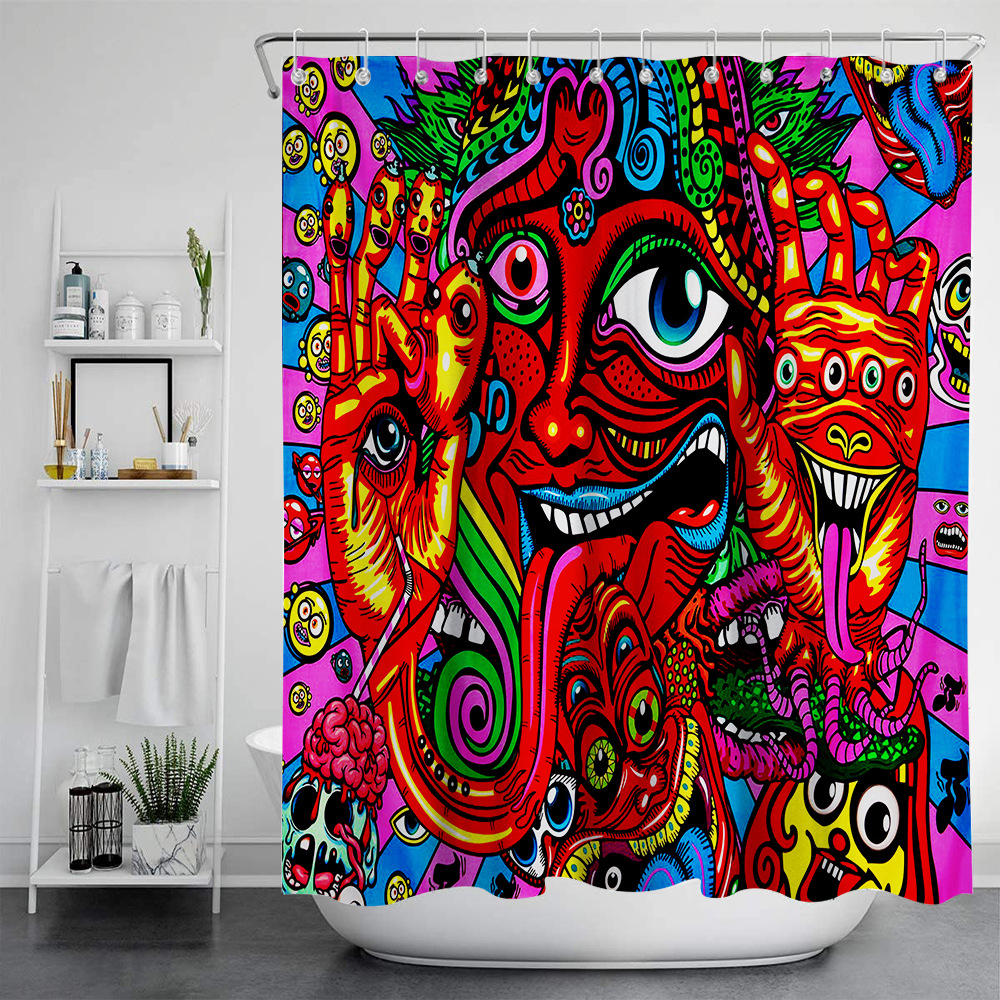 Digital Print Shower Curtain, Waterproof Polyester photo 8