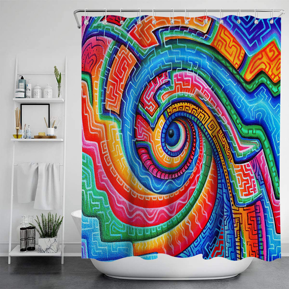 Digital Print Shower Curtain, Waterproof Polyester photo 9