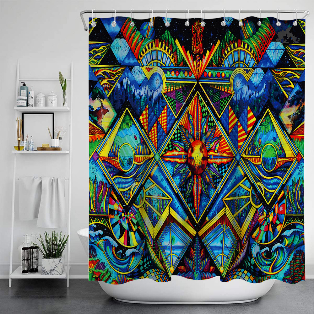 Digital Print Shower Curtain, Waterproof Polyester photo 11