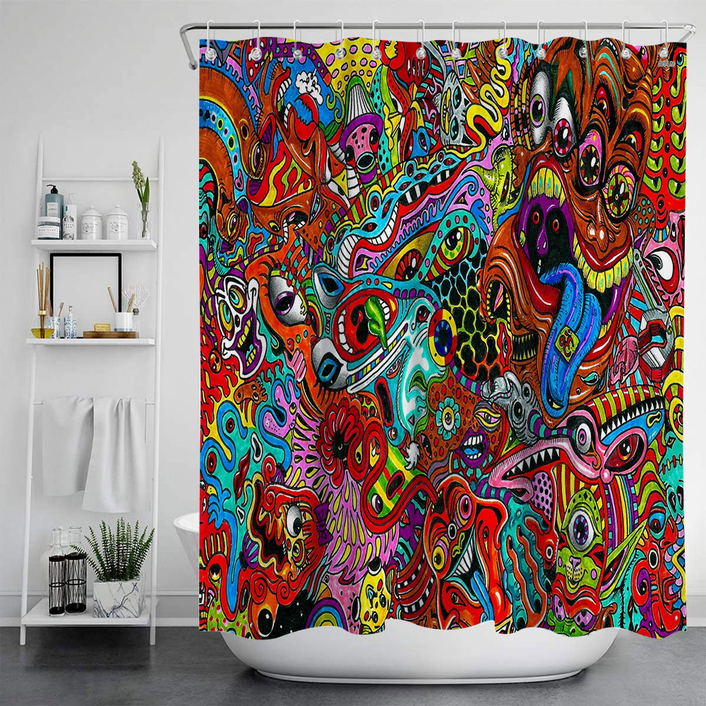 Digital Print Shower Curtain, Waterproof Polyester photo 12