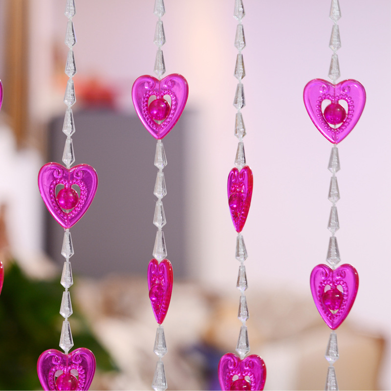 Acrylic Bead Door Curtain, Heart Design