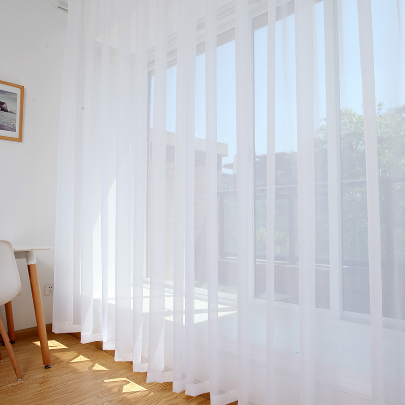 Modern White Sheer Voile Curtains