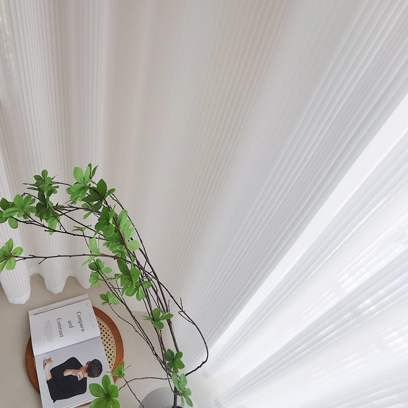White Sheer Voile Curtain Panel