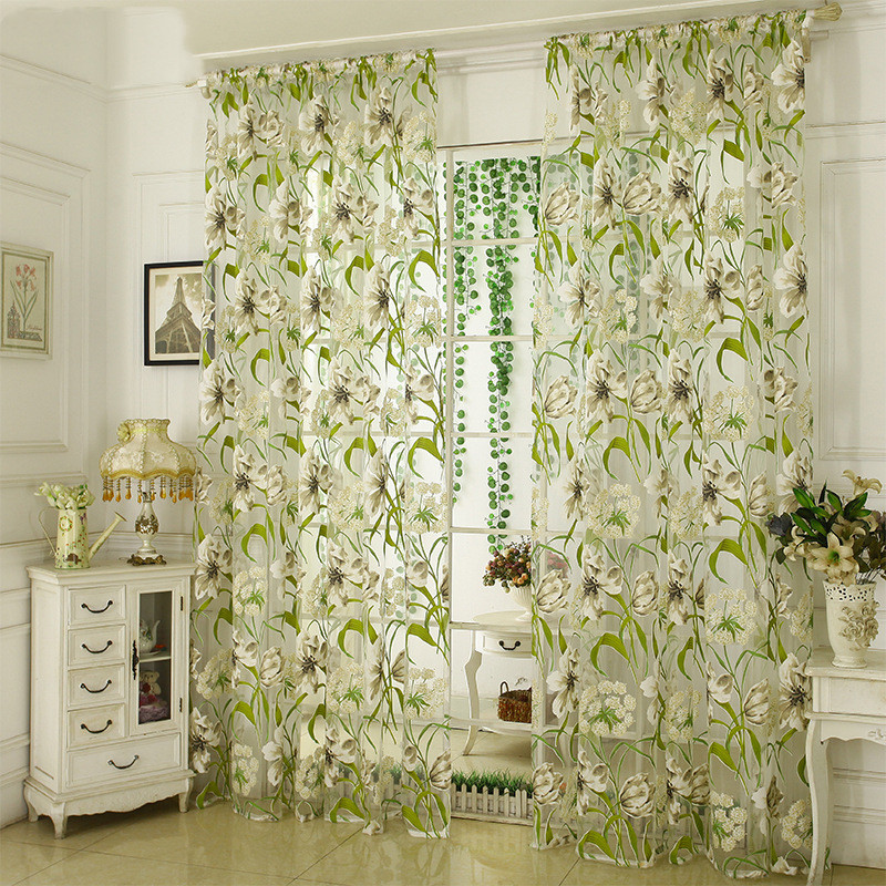 White Striped Burnout Sheer Curtain