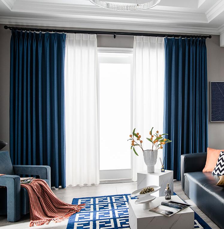 Soundproof Blackout Curtain, Navy Blue