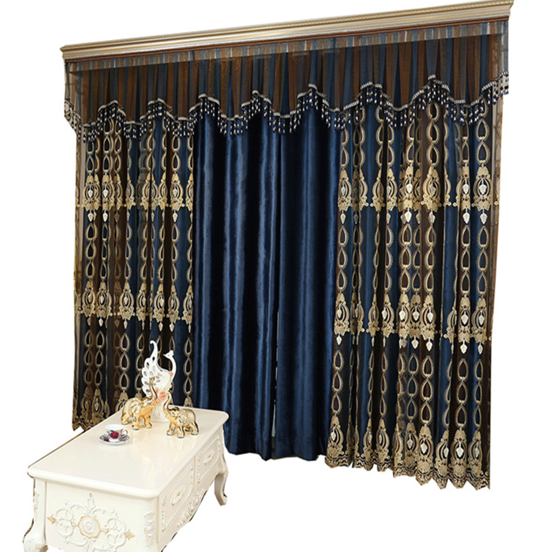 Embossed Embroidered Sheer Curtain with Flannel Lining, Made to Measure photo 9