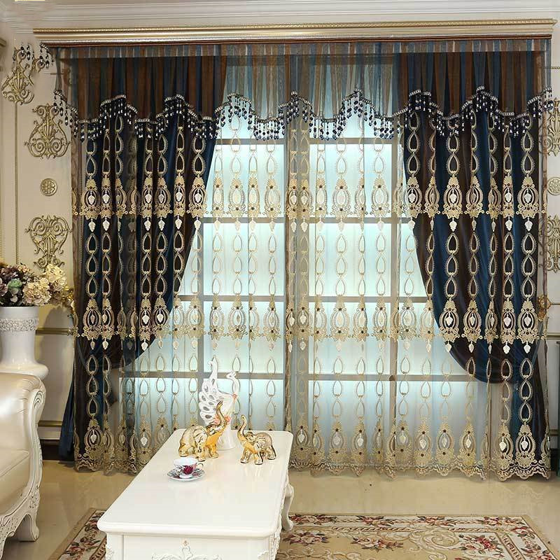 Embossed Embroidered Sheer Curtain with Flannel Lining, Made to Measure photo 10