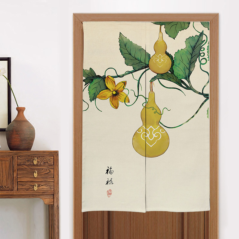 Chinese Style Fabric Door Curtain Panel