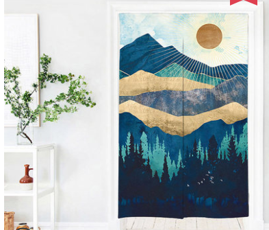 No-Drill Doorway Partition Curtain, Mountain Print
