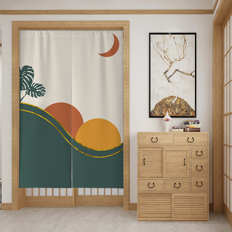 Doorway Partition Curtain with Rod and Magnets