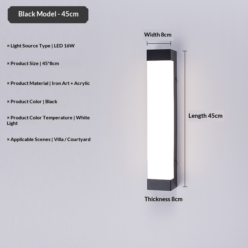Long Outdoor Courtyard Wall Sconce