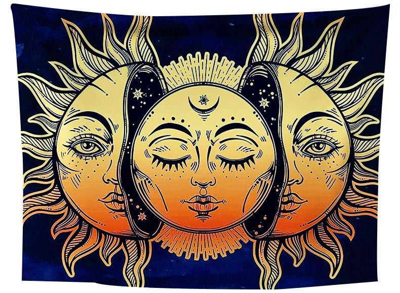 Sun and Moon Tapestry, Printed Wall Hanging