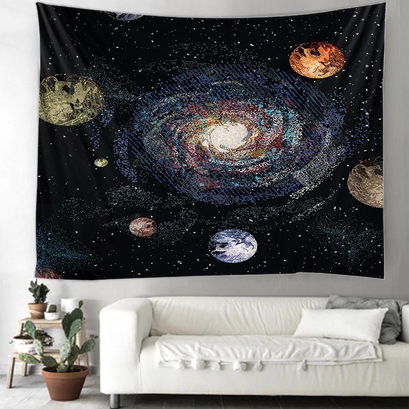 Solar System Tapestry, Printed Space Wall Hanging