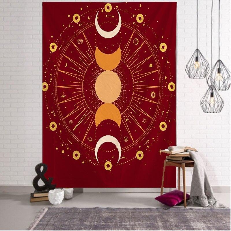 Moon Worship Tapestry, Printed Wall Hanging