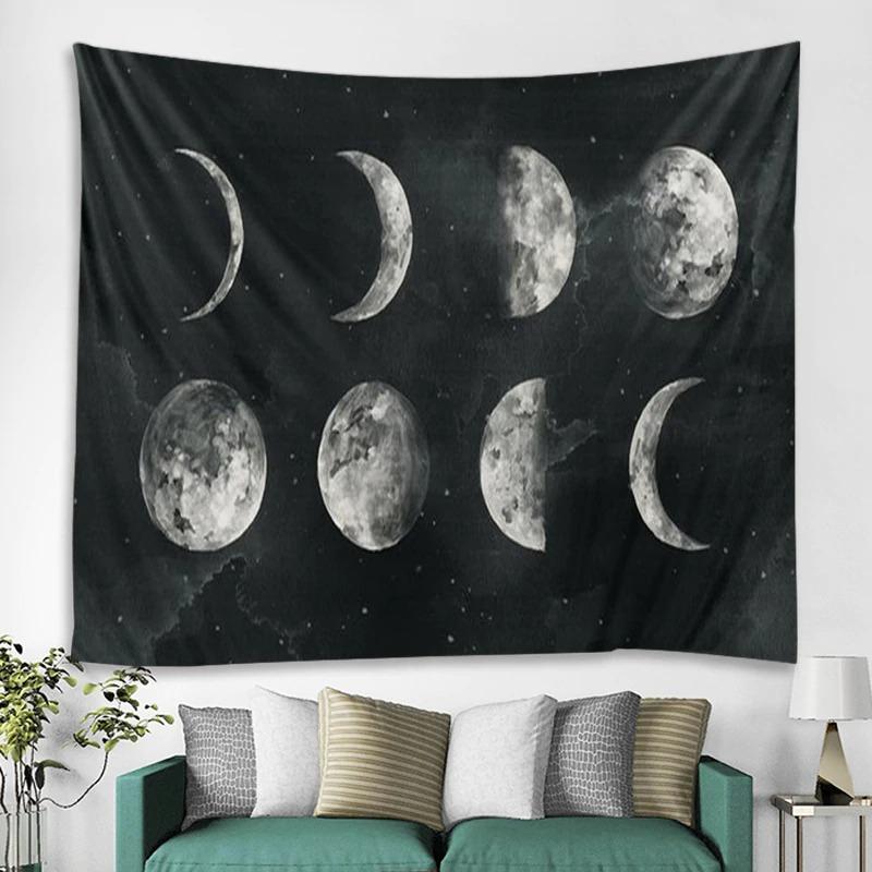 Moon Map Tapestry, Printed Wall Hanging