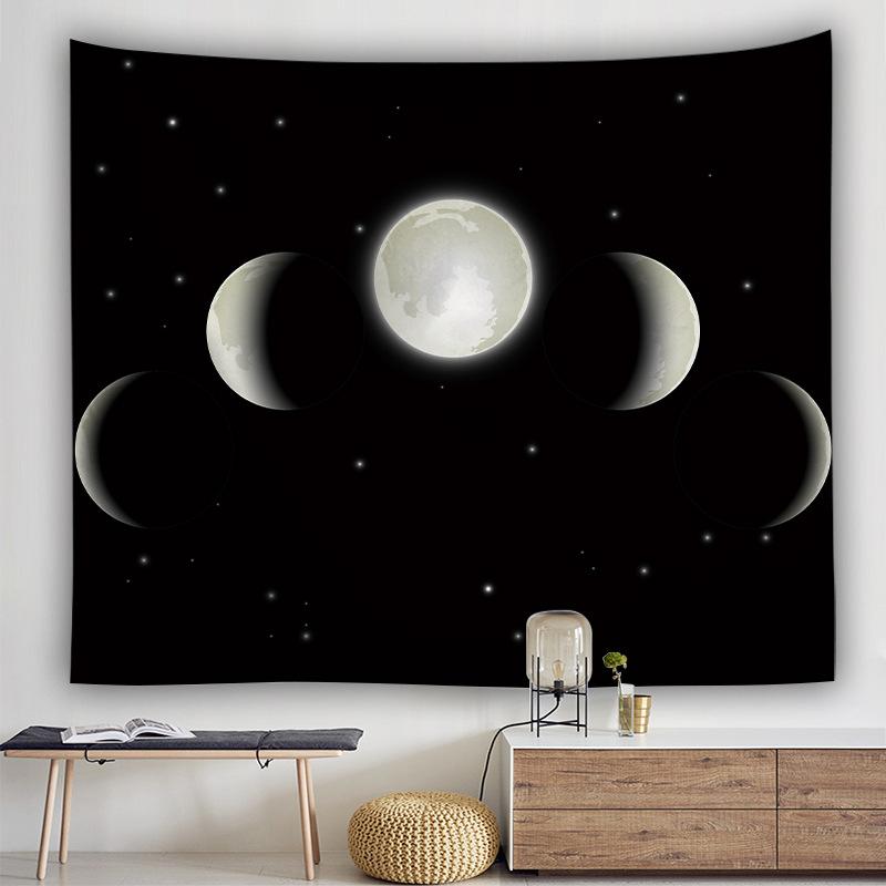 Moon Phases Tapestry, Printed Wall Hanging
