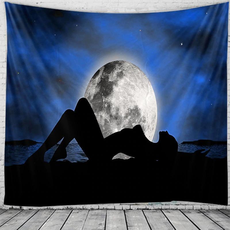 Moon Girl Tapestry, Printed Wall Hanging