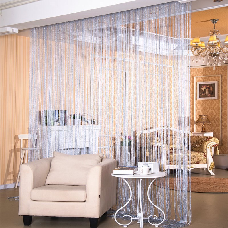 Silver Thread Door Curtain, String Screen, 1x2m