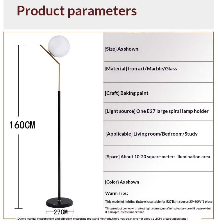 Nordic Floor Lamp, Warm White, Black photo 6