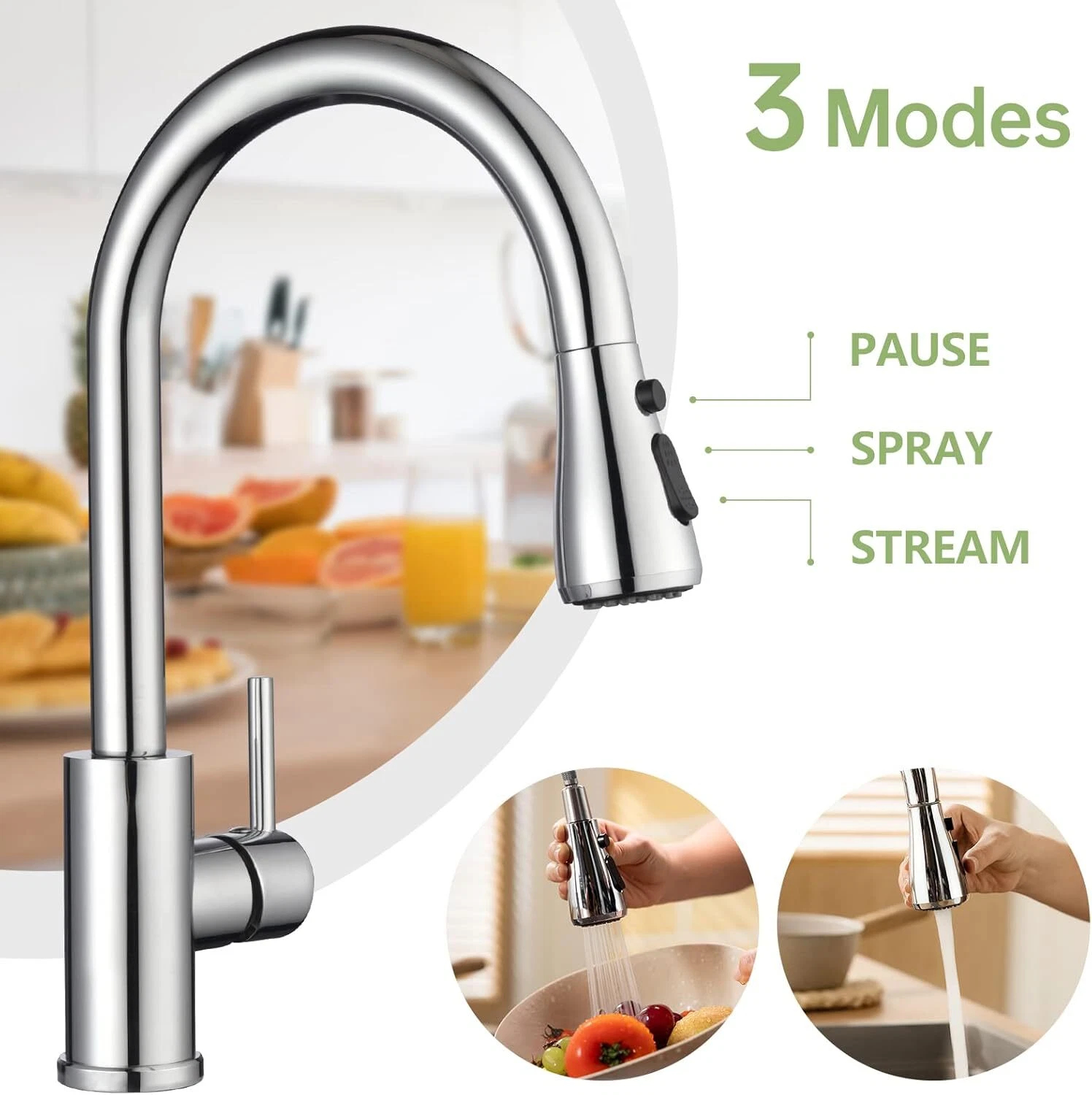 360° Pull-Out Kitchen Mixer Tap