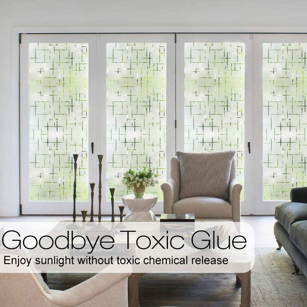 Frosted Privacy Window Film, No-Glue Static Cling