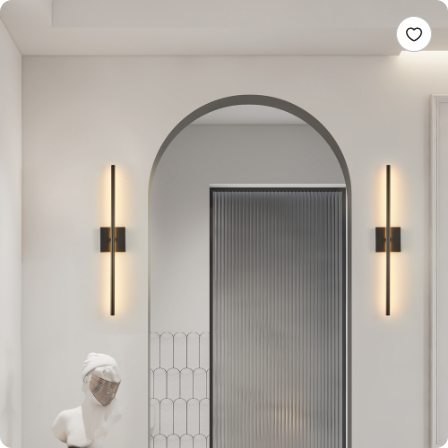 Modern LED Wall Sconces, Matte Black (2-Pack) photo 4